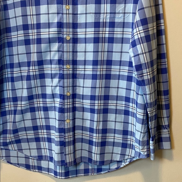 Vineyard Vines Performance Tucker Shirt Large Blue Nylon Classic Fit Button Down - Picture 4 of 14